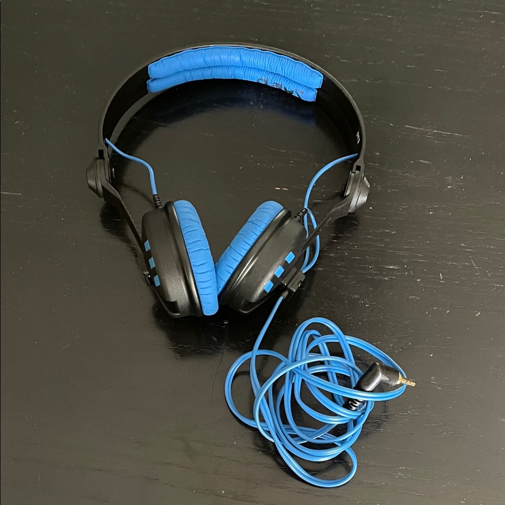 Adidas Black and Blue Wired Headphones